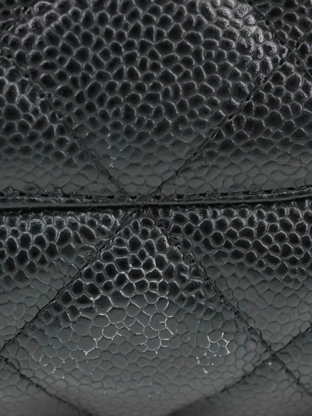 Chanel PST Petite Quilted Caviar Leather Shopping Tote Black